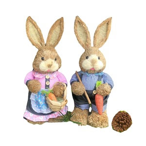 DAMAI 45cm Straw Rabbit <b>Ornaments</b> for <b>Easter</b> Party Decorations a Pair Straw <b>Easter</b> Bunny for Festival Decorations - Product Image 5