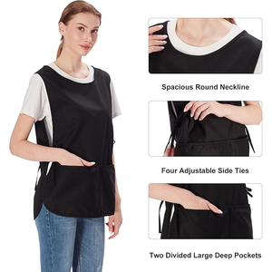 Tablier de travail personnalisé avec logo, veste uniforme, cape, tablier de ménage, tablier de cuisine, de pâtisserie, de styliste avec 2 poches - Product Image 4