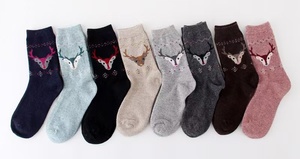 Calcetines de invierno de punto para mujer al por mayor, con diseño de reno navideño, gruesos, térmicos, de mezcla de <span class=keywords><strong>lana</strong></span> y cachemira, para botas de cabaña - Product Image 5