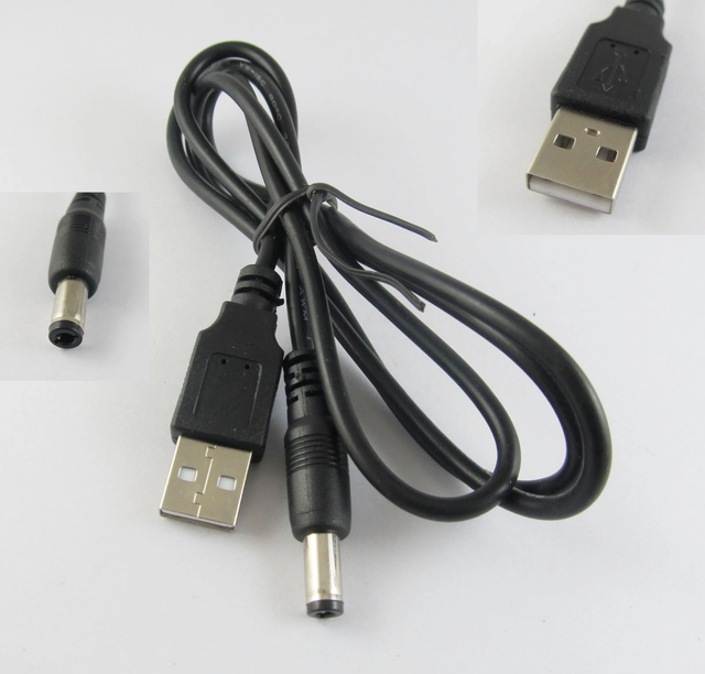 USB 2.0 a Male to 5.5 X 2.5mm Male 5V DC Power Charging Extension Cable 1m