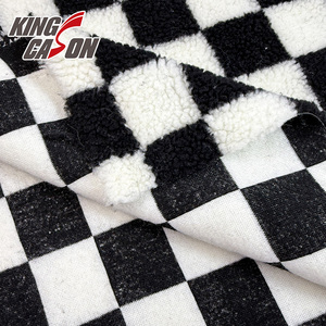 <span class=keywords><strong>Tissu</strong></span> Sherpa à carreaux <span class=keywords><strong>noir</strong></span> <span class=keywords><strong>et</strong></span> <span class=keywords><strong>blanc</strong></span> en polyester 100% doux, vente chaude d'usine Kingcason, compétitif, pour vêtements <span class=keywords><strong>et</strong></span> manteaux - Product Image 2