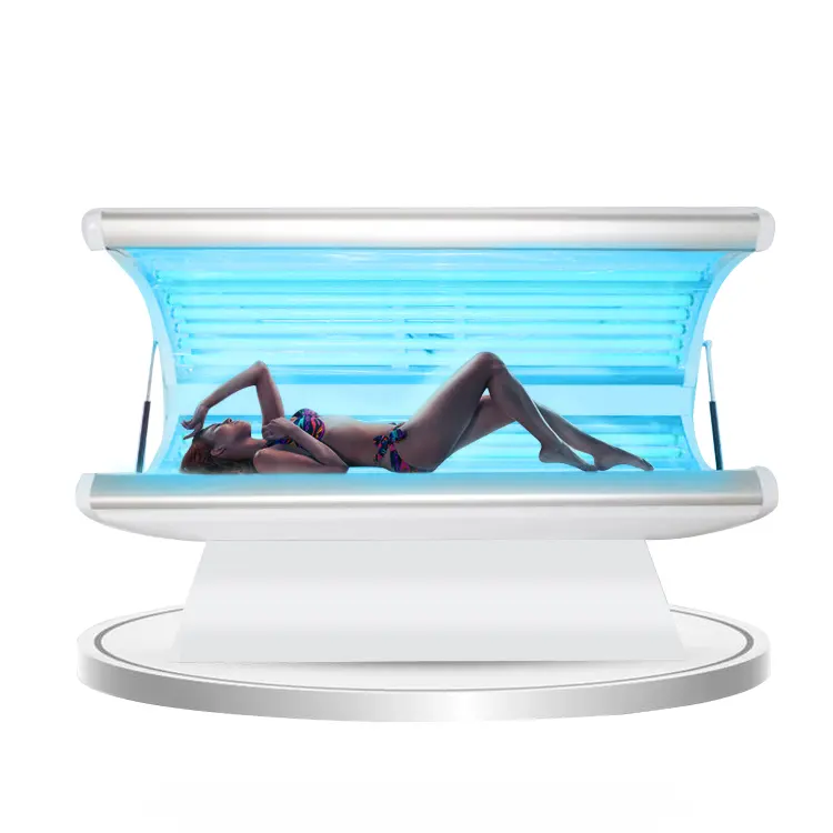 2024 Ptd LED 피부 치료 기계 레드/블루 라이트 콜라겐 일광 욕실 피부 노화 방지 회춘을위한 선탠 침대