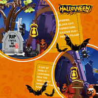 Bloques de Construcción de Plástico MR, Carpa de Halloween DIY, Casa Embrujada, Modelo Ensamblado de Partículas Pequeñas, Casa de Calabaza, Juguete de Regalo