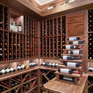 Tùy chỉnh-được xây dựng công suất lớn gỗ rắn cổ hiển thị <span class=keywords><strong>Showcase</strong></span> nhiệt độ kiểm soát rượu vang hầm phòng cho đồ nội thất nhà sử dụng - Product Image 4