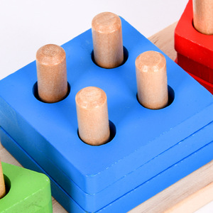 Coffret de 5 jeux de puzzles en bois pour l'éveil : planches d'intelligence géométrique, blocs de construction et formes à assortir – Outils pédagogiques - Product Image 3