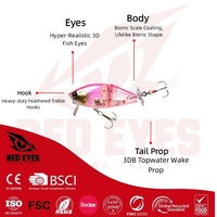 Leurre Minnow articulé Red Eyes 85mm 25g avec hélice pour lancer longue distance, pour poisson culter et bar, vente en gros de matériel de pêche
