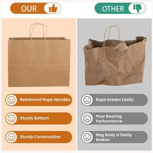 Sac cadeau en papier kraft biodégradable de luxe personnalisé avec poignées longues, recyclable, imprimé UV, gaufré, adapté aux aliments - Product Image 3