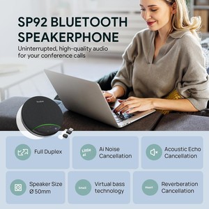 Haut-parleur de conférence Yealink SP92 pour Dongle Teams, certifié, réduction du bruit, 20h d'autonomie, USB, pour réunions de 4 <span class=keywords><strong>à</strong></span> 6 personnes en salle - Product Image 2