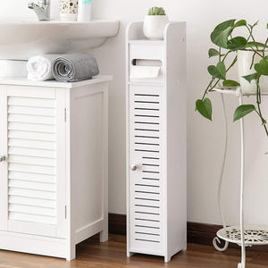Rangement de salle de bain en bois, armoire d'angle fine de toilette, évier étroit, étagère d'organisation pour porte-papier, 1 pièce - Product Image 3