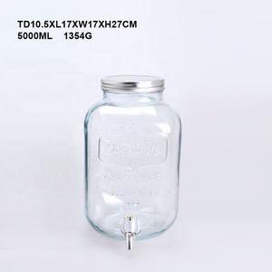 Dispenser per Bevande in Vetro Rotondo da 4L con Coperchio, Stile Classico a Fiocco <span class=keywords><strong>di</strong></span> Neve, Contenitore Grande per <span class=keywords><strong>Acqua</strong></span>, Succo, Tè - Pace, Amore, Gioia - Product Image 6