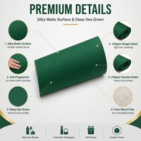 Papier couché mat doux au toucher anti-traces de doigts 120 g/m² simple face 230 g/m² en pâte chimique vert marine profond pour la couverture de boîtes de luxe