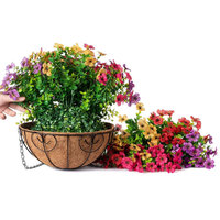 Plantes suspendues artificielles en forme de marguerites, panier de fleurs pour la Saint-Valentin, décoration extérieure estivale, aspect résistant aux UV et au soleil en plastique