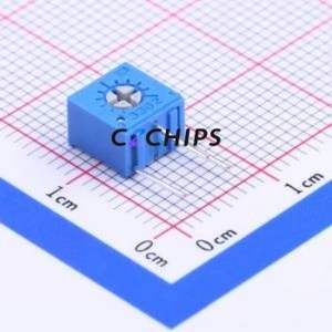 Résistance/potentiomètre réglable 3362W-1-204LF, composant traversant (THT)-3P, 7x6.6mm, résistance 200kOhm 10% 500mW 100ppm/ ℃ - Product Image 1