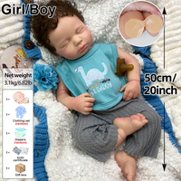 Poupée Reborn en Silicone Corps Entier de 50 cm, Réaliste, Peau Douce au Toucher, Sucette Réelle Disponible, Accessoire de Soins pour Bébé, Poupées Éducatives