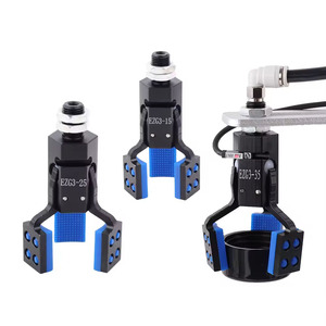 Pinza Robótica Neumática de 3 Mandíbulas Mini J1060 con Almohadillas de Silicona Antideslizantes y Ranura para Interruptor Magnético - Product Image 1