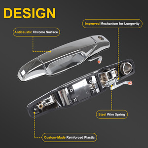 Chrome <b>Door</b> <b>Handles</b> 4P For 2007-2014 Cadillac Escalade Chevrolet Metal <b>Replacement</b> Parts - Product Image 4