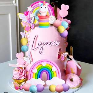 Ensemble de décoration de gâteau d'<span class=keywords><strong>anniversaire</strong></span> licorne <span class=keywords><strong>arc</strong></span>-<span class=keywords><strong>en</strong></span>-<span class=keywords><strong>ciel</strong></span> 23 pièces décorations de boule de gâteau accessoires décoratifs de gâteau pour les fêtes d'<span class=keywords><strong>anniversaire</strong></span> - Product Image 1