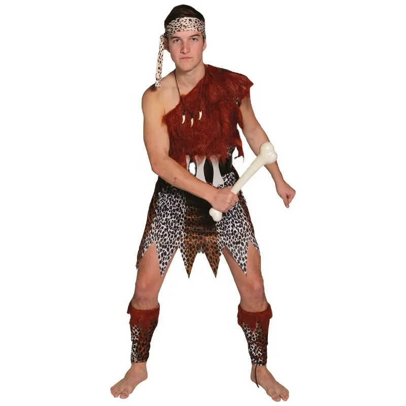 वयस्क प्राचीन Caveman संगठन के लिए हेलोवीन ड्रेस अप पार्टी Cosplay प्यारे Caveman कॉस्टयूम पुरुषों