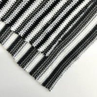 Tissu en tricot bouclé à rayures noires et blanches, tissu en tweed texturé épais pour vêtements, veste, robe