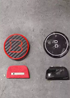 Pour Mercedes-Benz Classe A, Classe B, Classe C, W463, W205, Classe E, W212, GLA, CLA, W117 : Logo de rétroviseur style Babos, Grille en fibre de carbone avec logo