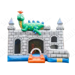 Maison gonflable avec toboggan, grand Dragon combo, château de saut en plein air, pour enfants, avec toboggan, usine, nouveau modèle