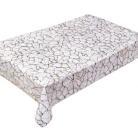 Nappe de table en PVC motif glace craquelée ligne or de luxe, texture marbre géométrique irrégulière, imperméable et anti-taches
