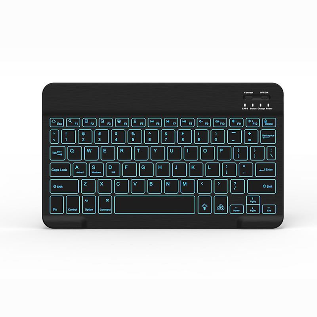 Universal Backlit 7-Colors Adjustable Brightness Multi-Device Slim Portable Wireless Bluetooth 5.0 Keyboard for IOS Android