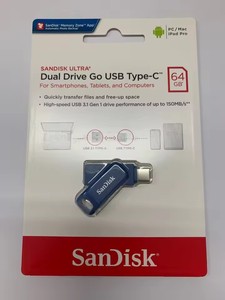 Chiavetta <span class=keywords><strong>USB</strong></span> Type-C 2-in-1 OTG Ultra Dual Drive Sdddc3 32GB 64GB 128GB <span class=keywords><strong>USB</strong></span> <span class=keywords><strong>3.1</strong></span> Gen 1 in Metallo per SanDisk - Product Image 3
