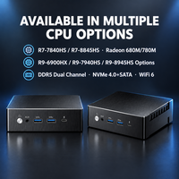 AMD Ryzen Mini PC Kipas Senyap Pendinginan Efisiensi Tinggi DDR5 64GB NVMe 4.0 Radeon 780M untuk Media dan Penggunaan Multitasking