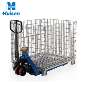 Ağır ulaşım katlanabilir toz kaplama istifleme tel örgü paletler konteyner Stillage çelik ızgara kafes - Product Image 2