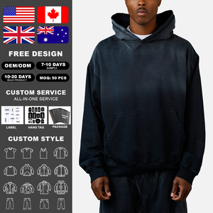 Sweat-shirt à capuche unisexe vintage personnalisé à dégradé de couleurs, style streetwear, confortable pour l'hiver, respirant, en tissu French Terry - Product Image 2