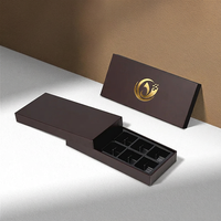 Boîte rigide de luxe en papier recyclable avec logo doré, compartiments divisés, pour emballage cadeau de truffes