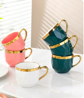 Tasses en céramique nordiques exquises fabriquées à la main service à café en porcelaine opulent idéal pour la maison cadeau de mariage Ins Signature Style de luxe