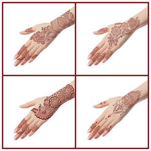 Stencil Riutilizzabili per Mehendi Indiano Fai-da-Te per Donne e Ragazze, Design per Tatuaggi Temporanei su <span class=keywords><strong>Mani</strong></span> e Avambracci, Stencil Riutilizzabili per Tatuaggi all'Henné - Product Image 5