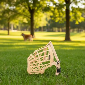 Bozal para Perro Yommy, Talla XXS, Beige, Plástico Ajustable - Product Image 3