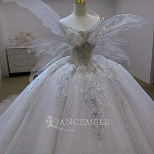 Robes de mariée à manches amovibles, robes de bal de luxe à sequins, robes de mariée princesse perlées, Vestido De Novia Lsjj97 - Product Image 2