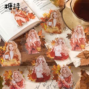 Sugar Poetry Retro Girl PET <b>Sticker</b> Pack 10 <b>Sheets</b> Warm Coffee Theme Decorative <b>Stickers</b> for Journaling and Crafting - Product Image 2