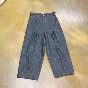 Custom 15 oz Raw cimosa Jeans gamba larga stile di moda di alta qualità stile fidanzato per decorazione di cristallo invernale solido - Product Image 2