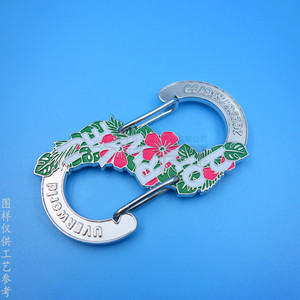 Mosquetón de aleación de zinc tipo S, hebilla de ocho, gancho de resorte de doble cabezal, clip de joyería electrochapado y pintado, personalizable - Product Image 1