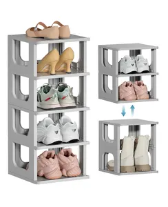 Hot Sale Haixin 5 Layers Plastic Shoe Storage Rack 5 Tier Plastic Shoe Storage Containers