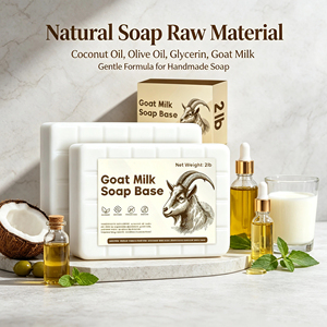 Base <span class=keywords><strong>de</strong></span> Savon Naturel au Lait <span class=keywords><strong>de</strong></span> Chèvre Saponifié, Mélange <span class=keywords><strong>Huile</strong></span> <span class=keywords><strong>de</strong></span> <span class=keywords><strong>Coco</strong></span> et Olive, Matière Première Douce pour le Nettoyage Quotidien Familial et la Fabrication <span class=keywords><strong>de</strong></span> Savon Artisanal - Product Image 1