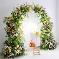 Fleurs Artificielles pour Mariage et Halloween, Composition Florale d'Arche Faite à la Main, Lavable, Rose Blanc Orange, Soie Éternelle, 40x60cm, 6-7ft