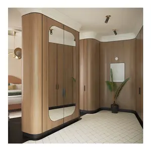 Apartment Bedroom Cupboards And Wooden Foldable Cloth Wardrobe Pvc Sliding Door Wardrobes