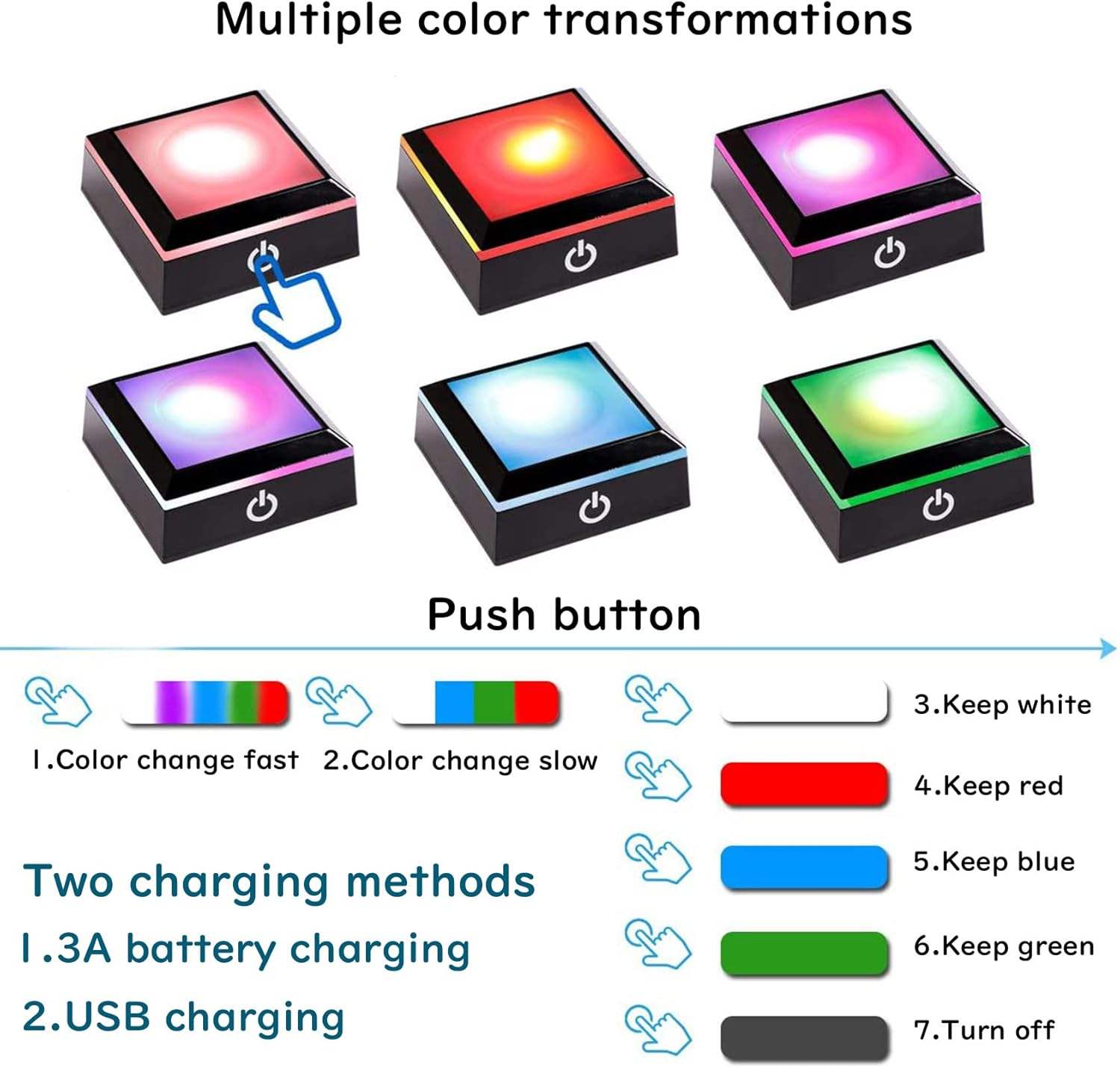 Base de luz de siete colores