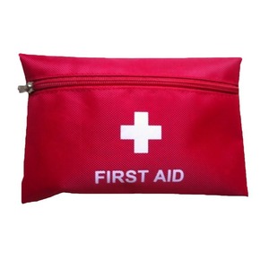Trousse de premiers secours portable, sac vide en nylon rouge 20x13cm pour utilisation en cas d'urgence en voyage en plein air - Product Image 1