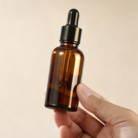 Flacon compte-gouttes en verre vert de plusieurs tailles, bouchon pipette noir opaque, pour huiles essentielles, sérum facial, contenant cosmétique vide