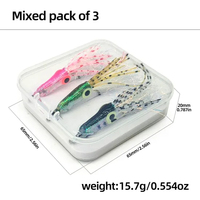 Hameçon de pêche à la mouche en acier à haute teneur en carbone avec yeux lumineux et ardillon, pour la pêche au bar, à la truite, à la perche et au calmar en eau de mer