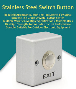 アクセス制御用の新しい金属製ドアアクセスプッシュ出口ボタン - Product Image 2