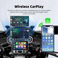 Écran de navigation pour moto de 5 pouces avec CarPlay sans fil, Android Auto, GPS portable sans fil pour moto