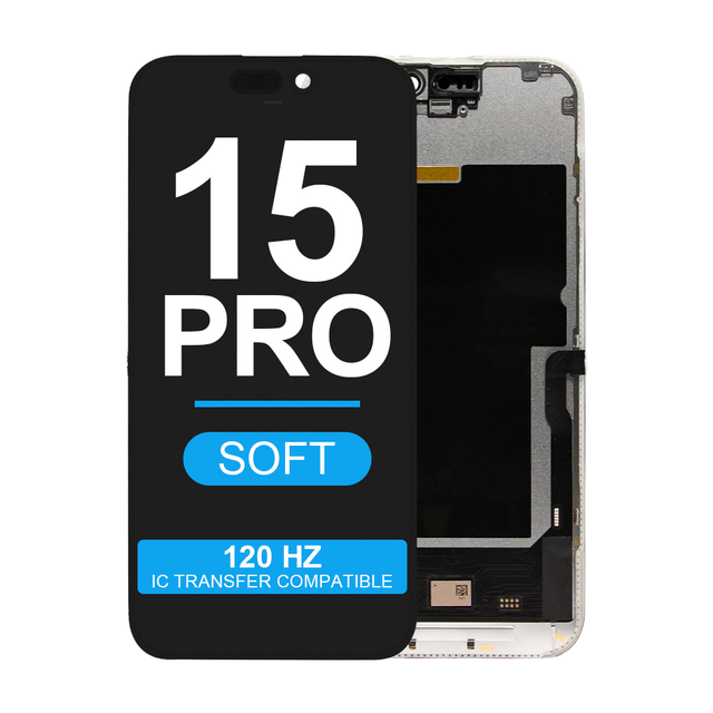 New Arrival 120HZ Soft OLED 6.1 for 15 Pro Screen Repair High Quality Replacement 1 Year Warranty